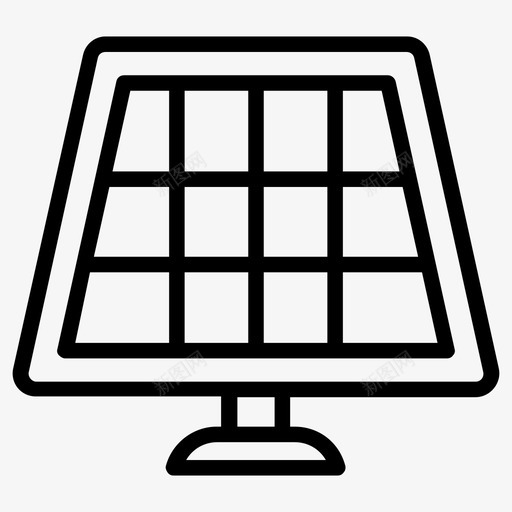 太阳能板能量电池太阳能电池图标svg_新图网 https://ixintu.com 太阳能 太阳能板 太阳能电池 太阳能系统 工程元素线图标 能量电池