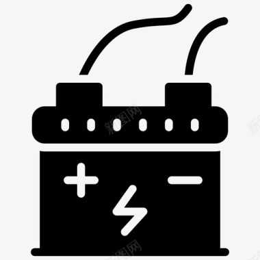 汽车电池电池充电汽车蓄电池图标图标