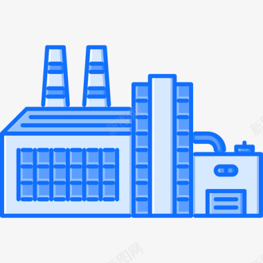 工厂城市27蓝色图标图标