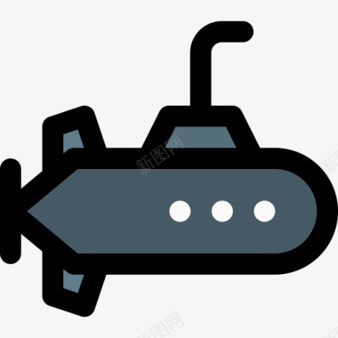 潜艇运输47线性颜色图标图标
