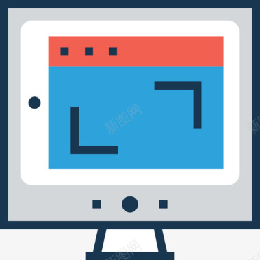 监视器网页和开发12线颜色图标图标