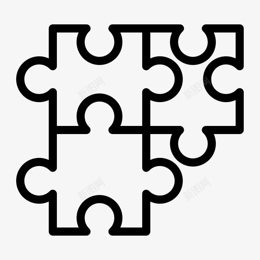 拼图组装连锁图标svg_新图网 https://ixintu.com 儿童玩具 拼图 组装 贴砖 连锁