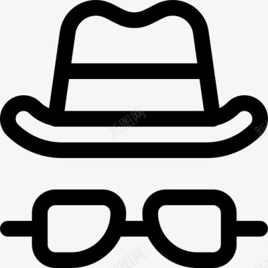 帽子和眼镜音乐节21线性图标图标
