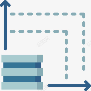 数据库大数据和网络分析3平面图标图标