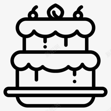 婚礼蛋糕烘焙庆祝图标图标