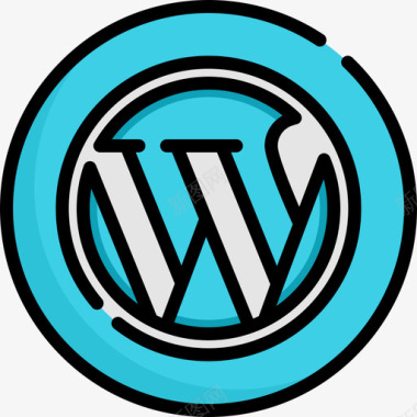 Wordpress社交媒体25线性颜色图标图标