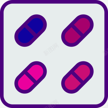 药物药物3线性颜色图标图标