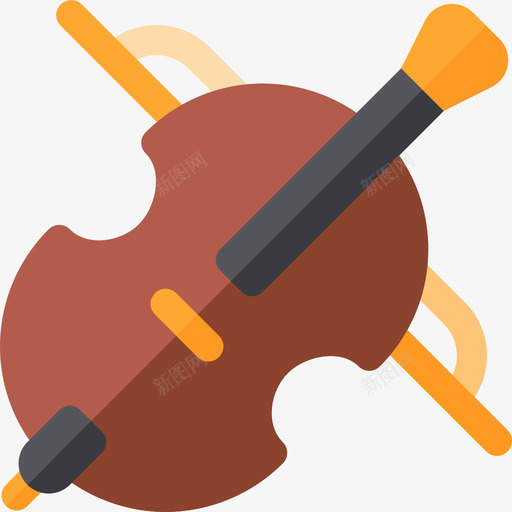 大提琴音乐节19平调图标svg_新图网 https://ixintu.com 大提琴 平调 音乐节19