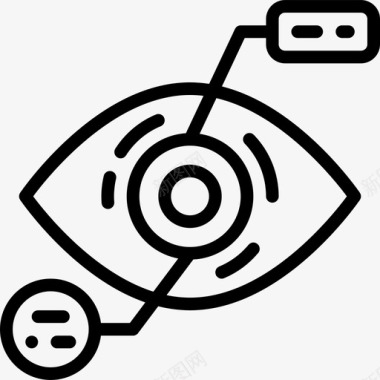 眼睛扫描未来技术5线性图标图标