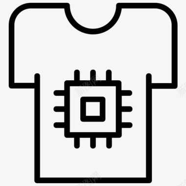技术人员衬衫芯片衬衫微芯片图标图标