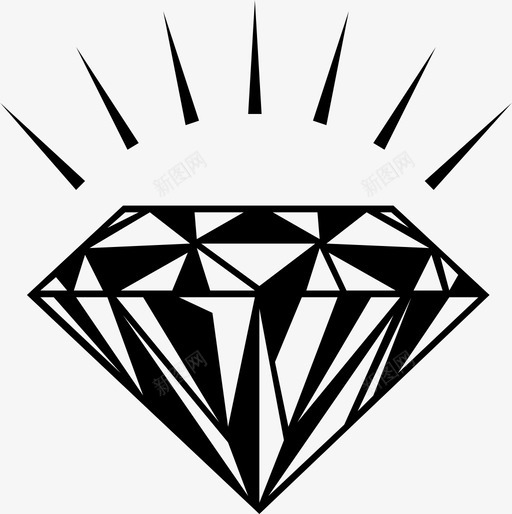 钻石珠宝奢侈品图标svg_新图网 https://ixintu.com 奢侈品 珠宝 豪华钻石 钻石 闪亮钻石