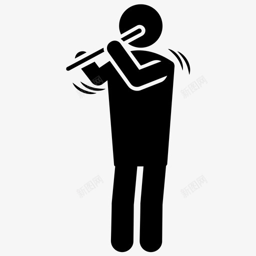 长笛手古典音乐乐器图标svg_新图网 https://ixintu.com 乐器 古典音乐 长笛手 长笛曲调 音乐家 音乐家人类字形图标