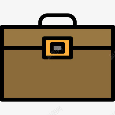 手提箱办公文具4件原色图标图标