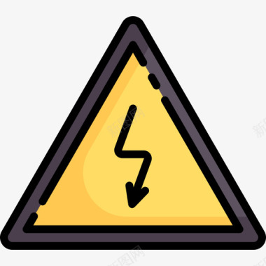 电气危险标志电工工具和元件线颜色图标图标