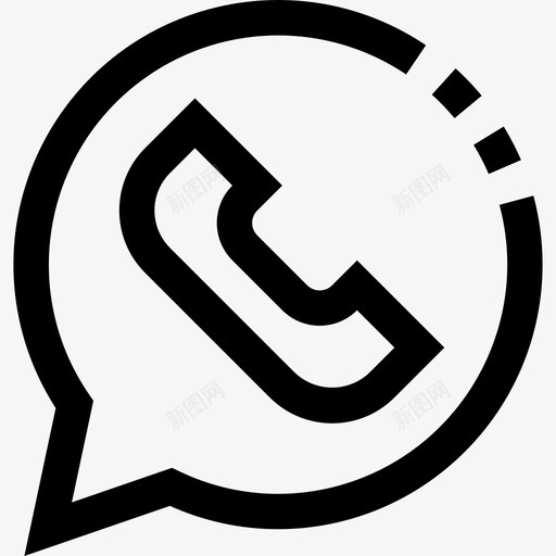 Whatsapp社交和交流线性图标svg_新图网 https://ixintu.com Whatsapp 社交和交流 线性