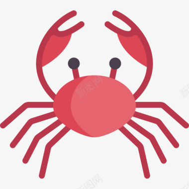 螃蟹动物与自然扁平图标图标