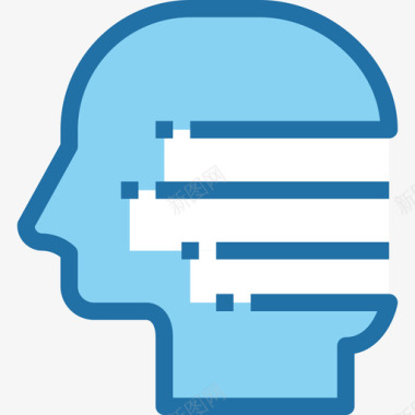 头脑人类思维15蓝色图标图标