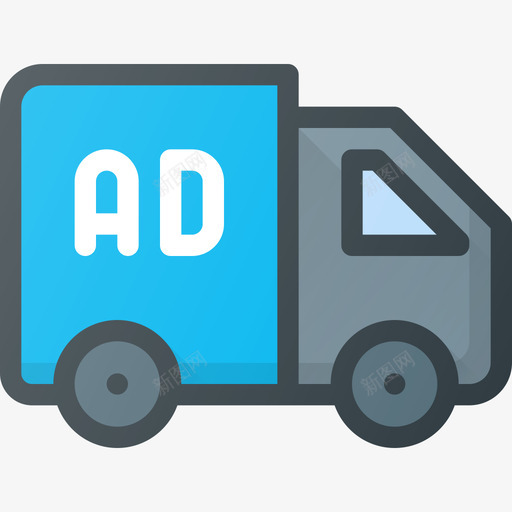 卡车营销和广告7线性颜色图标svg_新图网 https://ixintu.com 卡车 线性颜色 营销和广告7