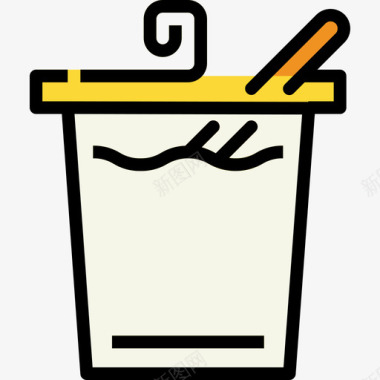 酸奶食品和饮料2线性颜色图标图标