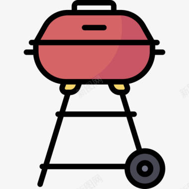 烤肉架烤肉架16线性颜色图标图标
