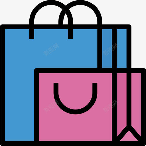 购物袋购物77线性颜色图标svg_新图网 https://ixintu.com 线性颜色 购物77 购物袋