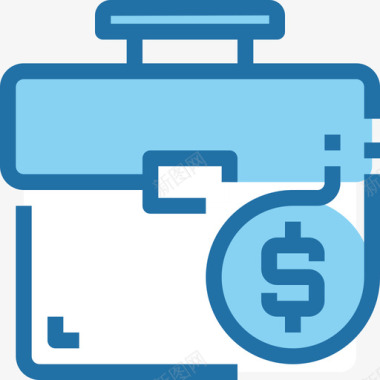 手提箱储蓄和投资4蓝色图标图标