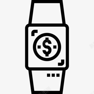智能手表营销24线性图标图标