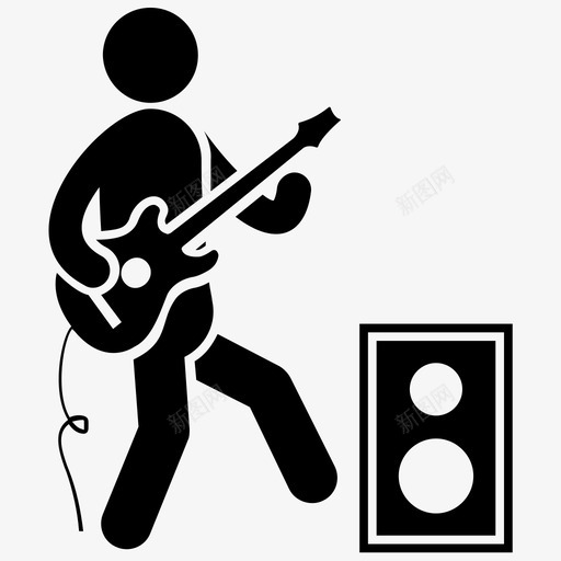 音乐家吉他手音乐播放器图标svg_新图网 https://ixintu.com 吉他手 音乐家 音乐家人类字形图标 音乐播放器