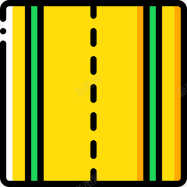 道路44号建筑黄色图标图标