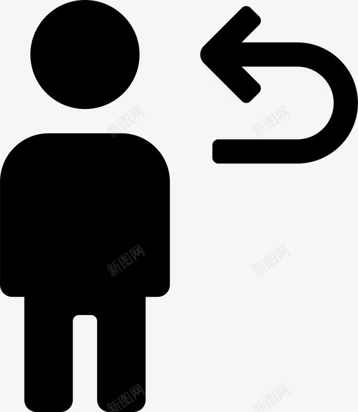 人化身背部图标svg_新图网 https://ixintu.com 人 人填充 化身 背部 身体 返回