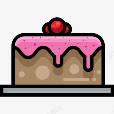 蛋糕面包店6线性颜色图标图标