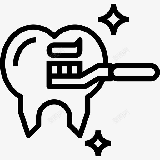 牙刷清洁23线性图标svg_新图网 https://ixintu.com 清洁23 牙刷 线性