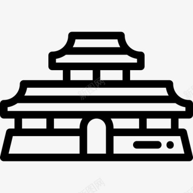 庙宇中国9直线图标图标