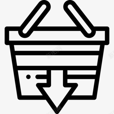 购物篮网上购物25线性图标图标