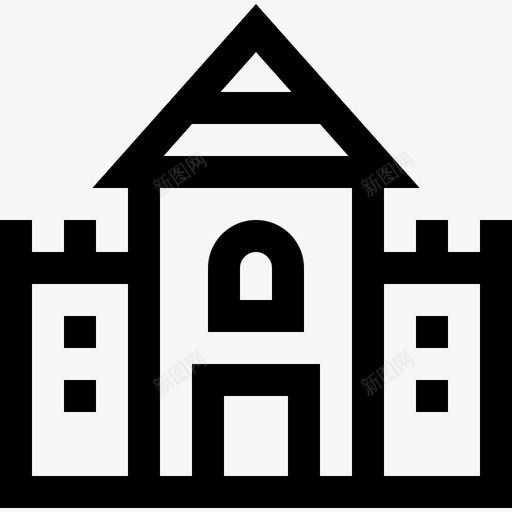 城堡建筑物和房地产直线型图标svg_新图网 https://ixintu.com 城堡 建筑物和房地产 直线型