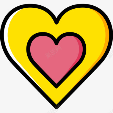 心脏浪漫生活方式10黄色图标图标
