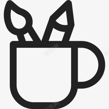 绘画铅笔杯图标图标