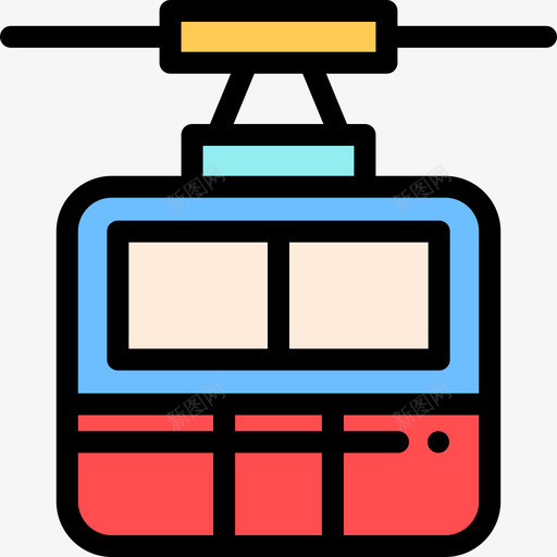 缆车车厢户外活动14线性颜色图标svg_新图网 https://ixintu.com 户外活动14 线性颜色 缆车车厢