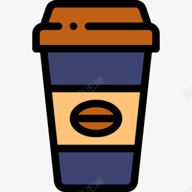 咖啡杯私家侦探9线性颜色图标图标