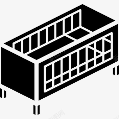 婴儿床家具41实心图标图标