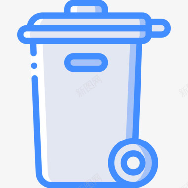 垃圾桶城市31蓝色图标图标