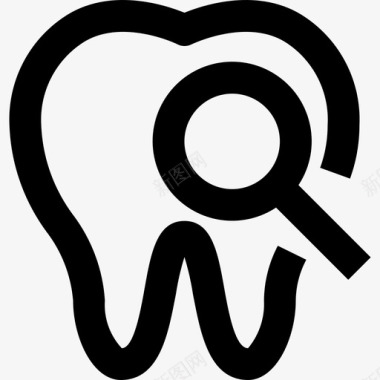 牙齿牙齿5线形图标图标