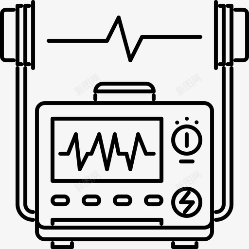 除颤器医学7线性图标svg_新图网 https://ixintu.com 医学7 线性 除颤器