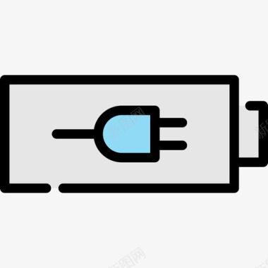 电池电子元件3线性颜色图标图标
