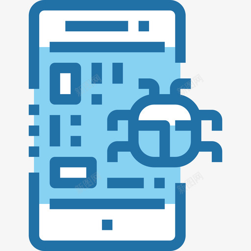 手机黑客8蓝色图标svg_新图网 https://ixintu.com 手机 蓝色 黑客8