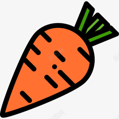 胡萝卜健康食品8原色图标图标