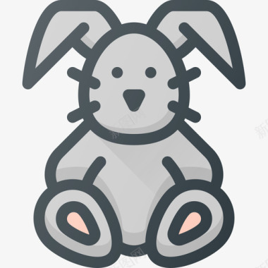 兔子玩具21线性颜色图标图标