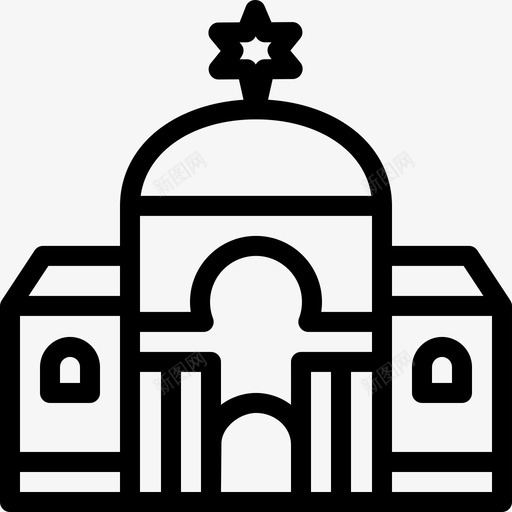 犹太教堂城市建筑直线型图标svg_新图网 https://ixintu.com 城市建筑 犹太教堂 直线型
