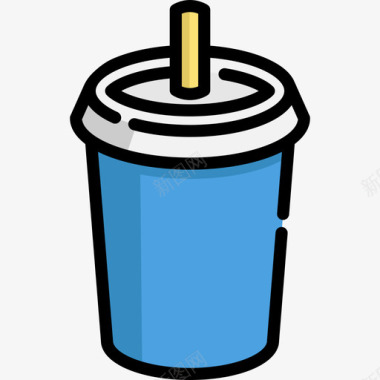饮料夏季食品饮料线性颜色图标图标
