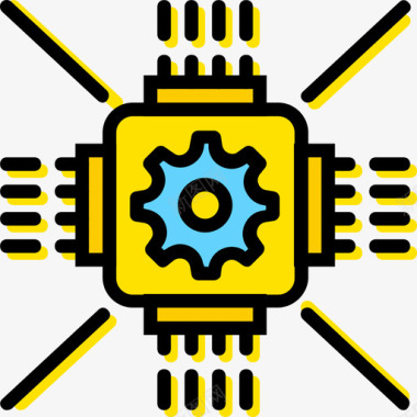 处理器工业8黄色图标图标